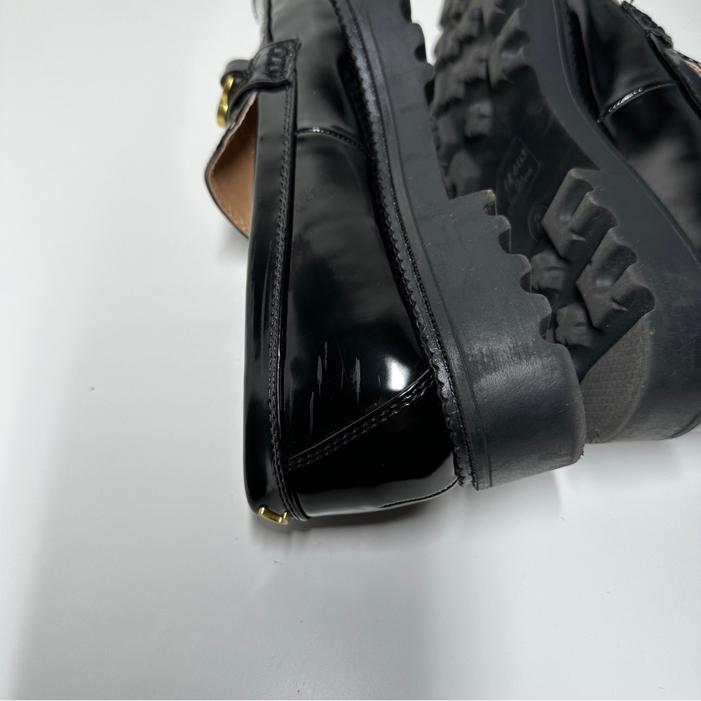 Sam Edelman Women's Deana Black Patent Leather Lug Sole Loafers Size 8 - Picture 8 of 10